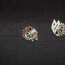 Trifari White Crystal Fan Swag Clip On Earrings