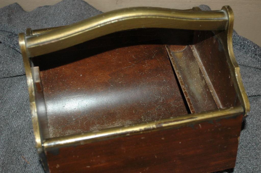 Bent Wood or Sewing Chest Box with dual hinged lids.