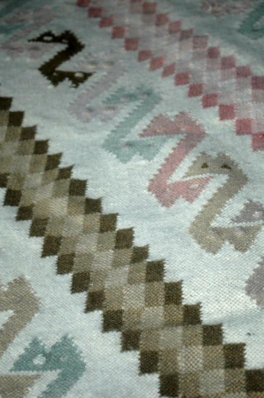 Alpaca Wool Area Rug, Hand Woven, Signed