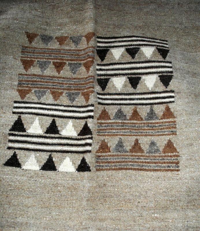 Ethnic Hand Woven Wool Rug, Large Pillow case