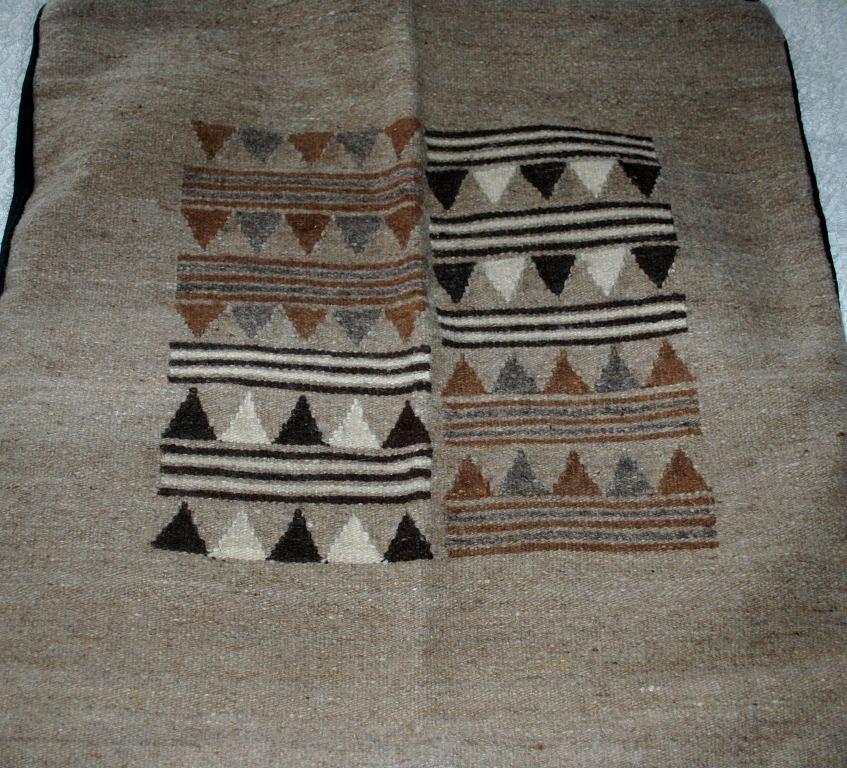 Ethnic Hand Woven Wool Rug, Large Pillow case