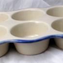 Heavy Ceramic Porcelain Muffin Pan, Polish, Blueberry motif
