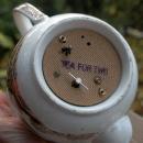 Brown Polychrome Transferware Musical Teapot / Chinoiserie