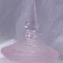 Crystal Pink with Hearts Perfume Bottle, Hand Blown Crystal Signed Ponder 1991