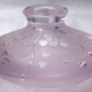 Crystal Pink with Hearts Perfume Bottle, Hand Blown Crystal Signed Ponder 1991
