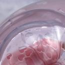 Crystal Pink with Hearts Perfume Bottle, Hand Blown Crystal Signed Ponder 1991