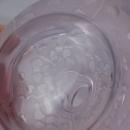 Crystal Pink with Hearts Perfume Bottle, Hand Blown Crystal Signed Ponder 1991