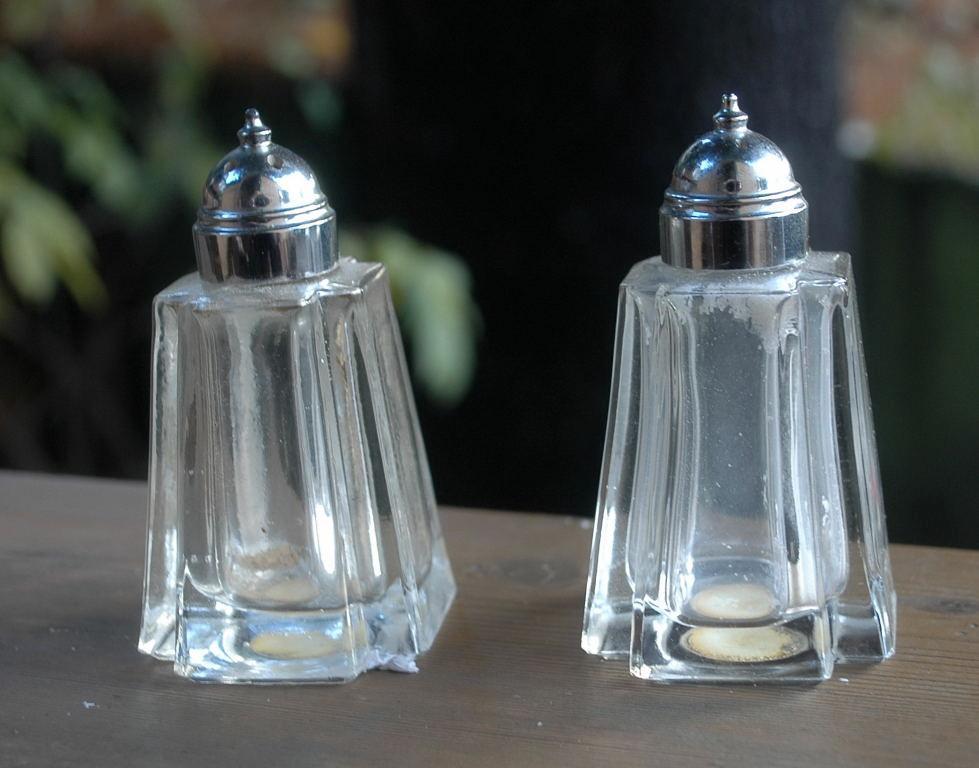 PRINCESS HOUSE Fine Hand Cut Crystal Salt & Pepper Shakers/Rare Shape! Crisa of Monterray Mexico
