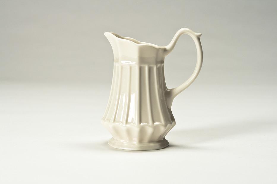 Thatcham Creamware Ribbed Creamer, Ivory Color Free Shipping