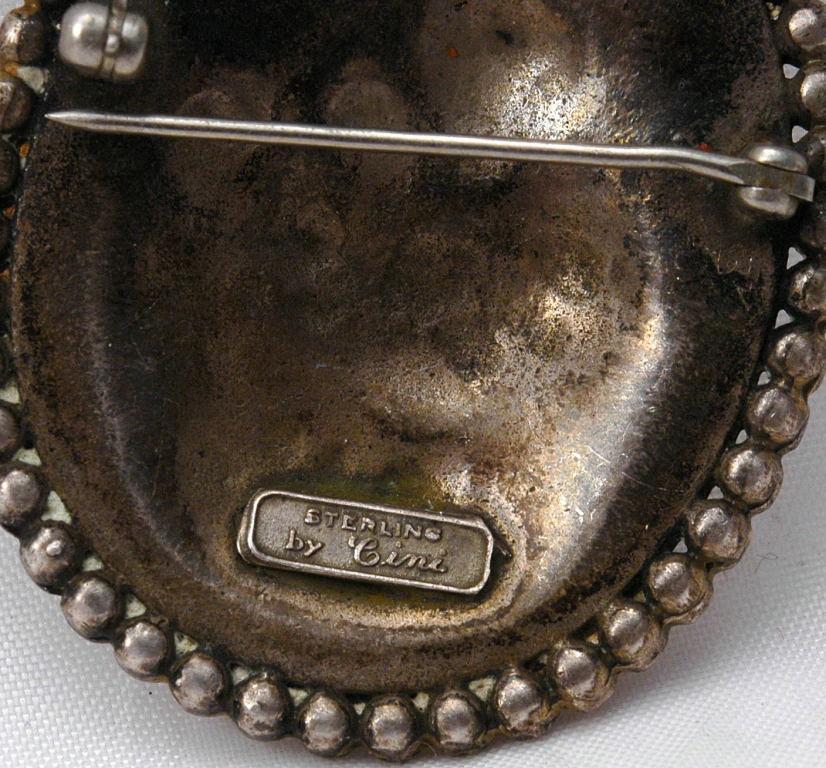 CINI STERLING BROOCH, JESUS, MARY AND ANGEL