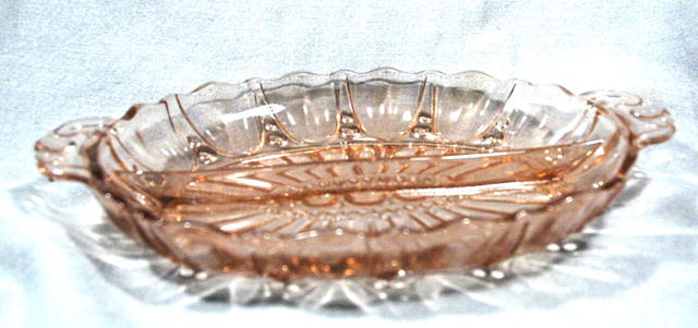 Pink Depression Glass Divided Relish Dish