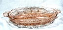 Pink Depression Glass Divided Relish Dish