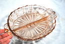 Pink Depression Glass Divided Relish Dish