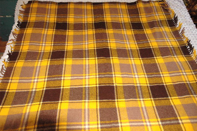 Vintage Plaid Stadium Blanket Faribault Woolen *PRICE REDUCTION!*