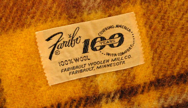 Vintage Plaid Stadium Blanket Faribault Woolen *PRICE REDUCTION!*