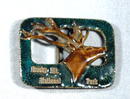 Rocky Mt. Nat. Park Enameled Elk Belt Buckle