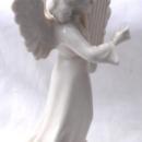 VINTAGE DRESDEN GERMANY PORCELAIN MUSICAL ANGEL with Lyre Free Shipping