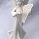 VINTAGE DRESDEN GERMANY PORCELAIN MUSICAL ANGEL with Lyre Free Shipping