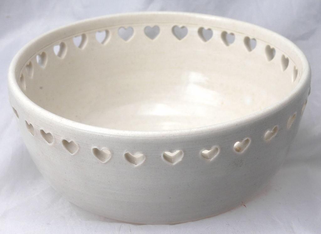 Pottery Bowl by Andy Phibbs, Cut Work Hearts
