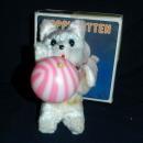 Vintage Wind Up Toy Kitten with Ball -plush In Box