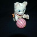 Vintage Wind Up Toy Kitten with Ball -plush In Box