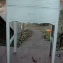 Old Wooden Sewing Stand Chest, White Milk Paint Shabby Chic