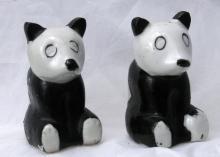 Old Panda Bear Salt Pepper Shakers, Japan , Hand painted FREE SHIPPING