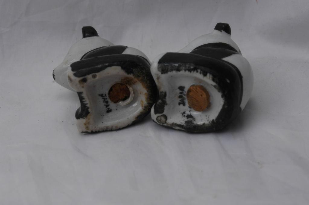 Old Panda Bear Salt Pepper Shakers, Japan , Hand painted FREE SHIPPING