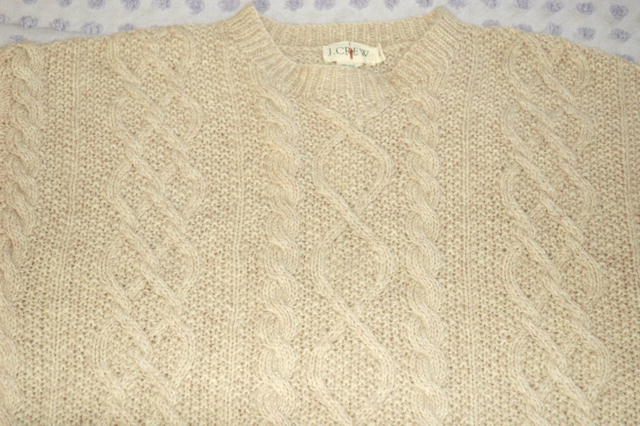 J. Crew Irish Fisherman's Sweater ecru