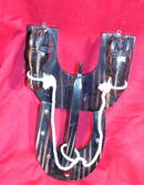 EQUESTRIAN TACK HANGER Carved Pine Horse Head Horse Shoe Tack Hanger