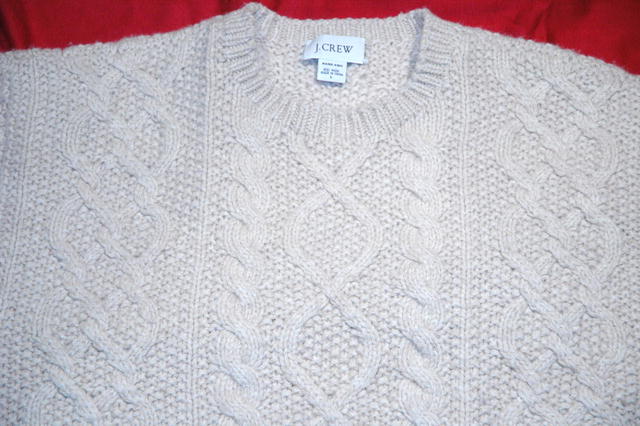 J. Crew Beige Wool Irish Fisherman's Sweater