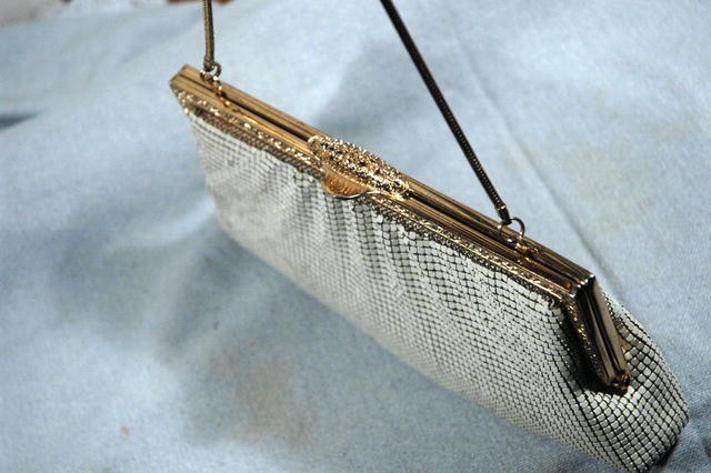 Vintage White Mesh Purse evening bag