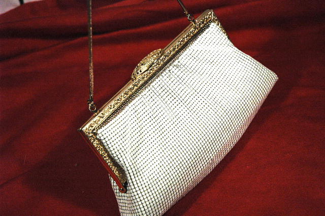 Vintage White Mesh Purse evening bag