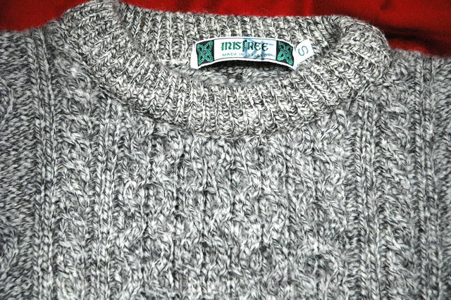 Irish Fisherman's Sweater Gray/Black Marbled