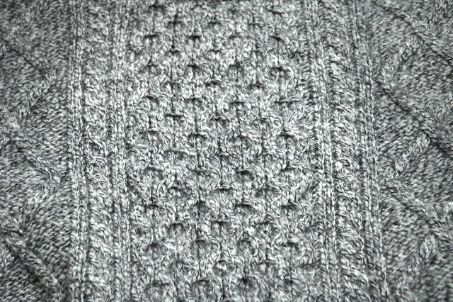 Irish Fisherman's Sweater Gray/Black Marbled
