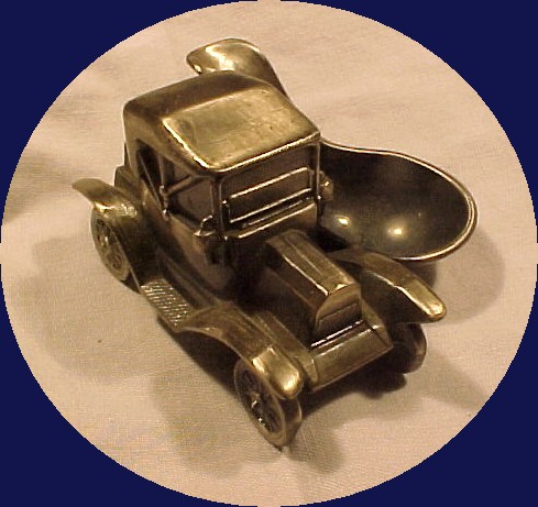 Antique Pewter Car Pipe Holder