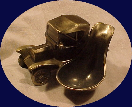 Antique Pewter Car Pipe Holder