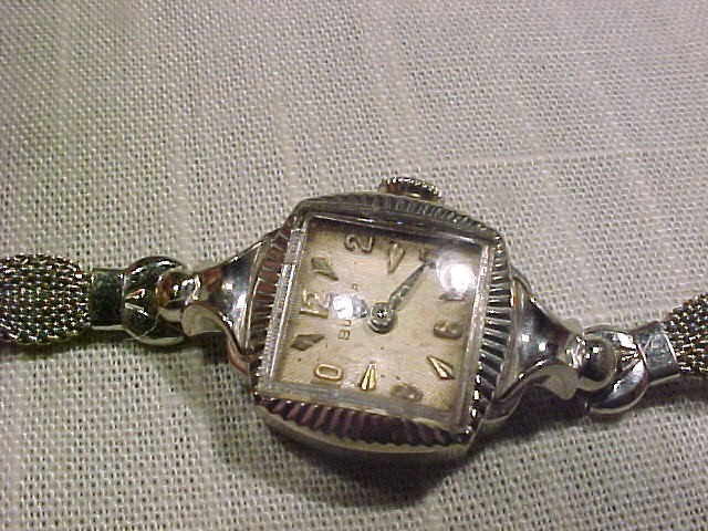 Vintage Bulova Swiss 10K White Gold Watch
