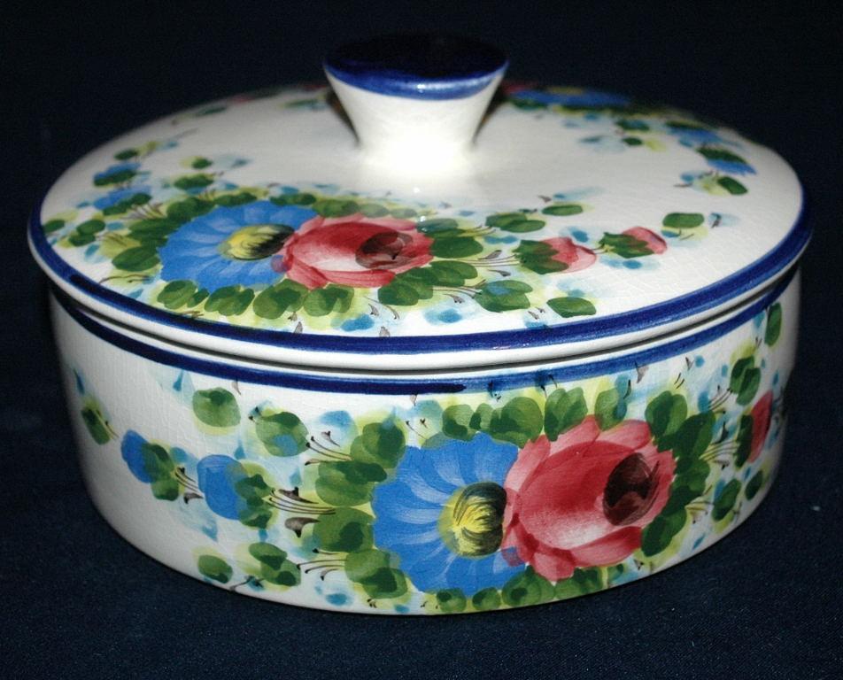 Pintado A Mano Mexico Pottery Tortilla Keeper with Lid