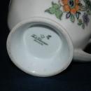 Zeh Scherzer Bavaria Porcelian Footed Sugar Bowl and Creamer Hand painted flowers