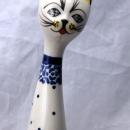 MANUFAKTURA BOLESŁAWIEC, R. ORDA, HAND MADE IN POLAND Tall Porcelain Cat