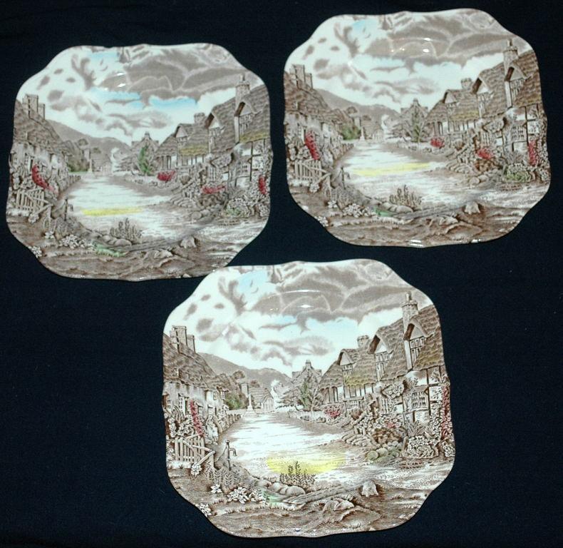 Olde English Countryside Made in England by Johnson Brothers Square Salad Plate FREE SHIPPING