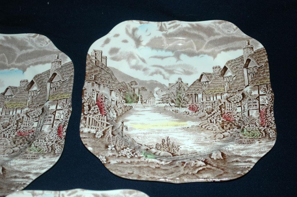 Olde English Countryside Made in England by Johnson Brothers Square Salad Plate FREE SHIPPING