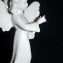 VINTAGE DRESDEN GERMANY PORCELAIN MUSICAL ANGEL with Lyre Free Shipping