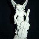 VINTAGE DRESDEN GERMANY PORCELAIN MUSICAL CELLO ANGEL Free Shipping