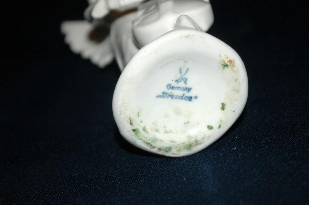 VINTAGE DRESDEN GERMANY PORCELAIN MUSICAL CELLO ANGEL Free Shipping