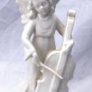 VINTAGE DRESDEN GERMANY PORCELAIN MUSICAL CELLO ANGEL Free Shipping