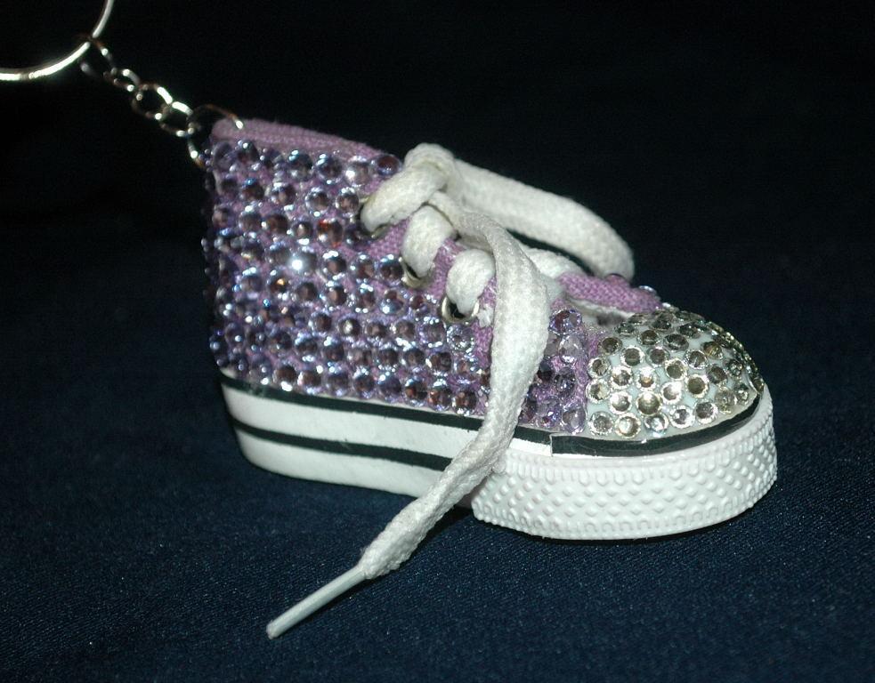 High Top Tennis Shoe with Rhinestone Key Chain Free Ship