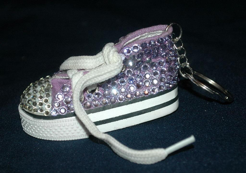 High Top Tennis Shoe with Rhinestone Key Chain Free Ship