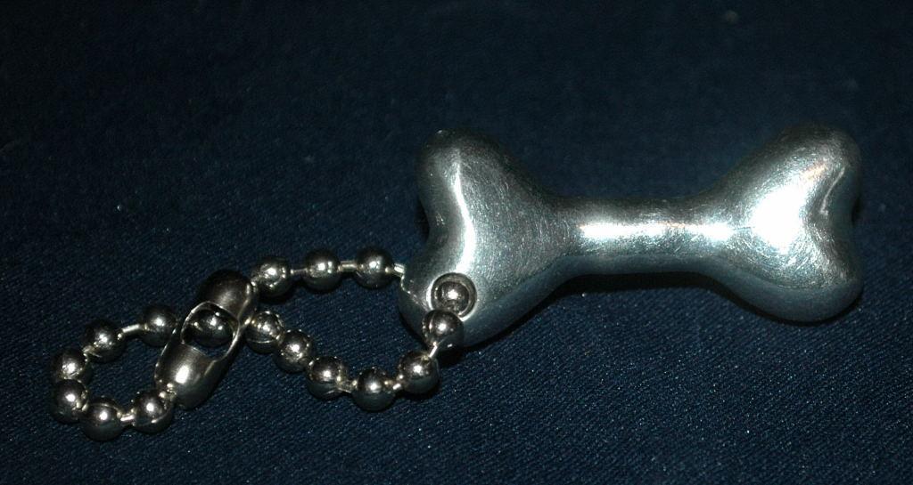 Silver Plated Dogbone Key Chain Keychain Free Shipping!